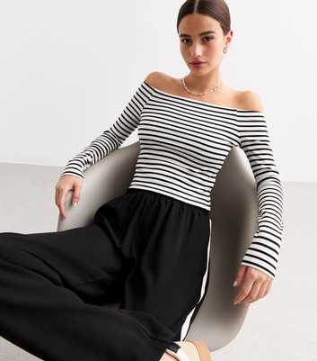 White Striped Long Sleeve Top 