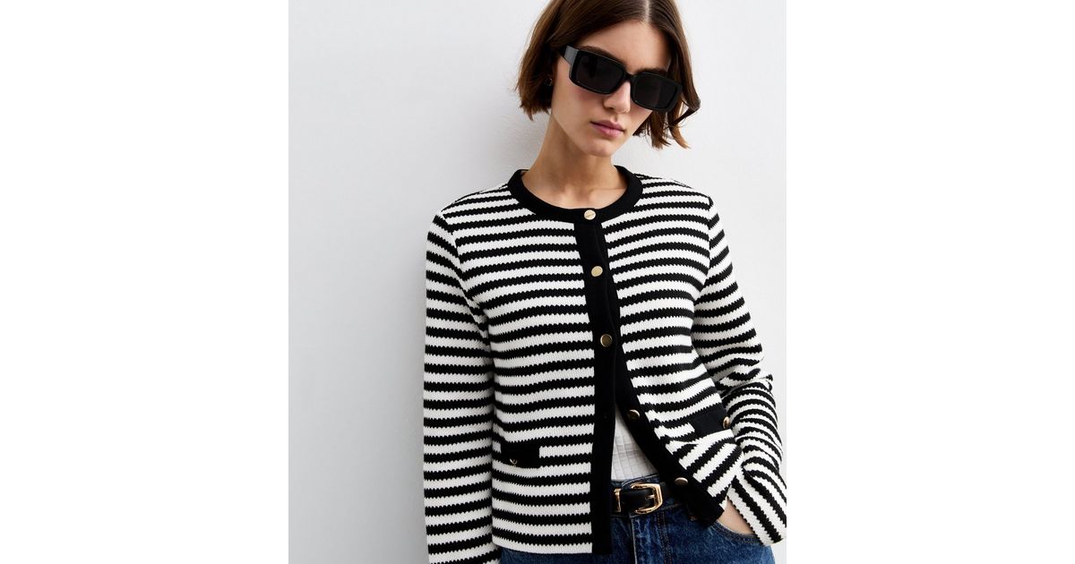 BLACK COLOUR Bcdell Stripe Cardigan Blue