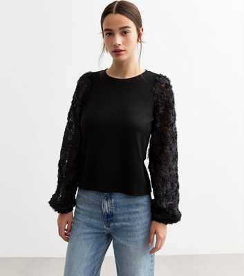 Black Rose Sleeve Top