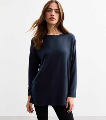 Navy Soft Touch Long Relaxed Top 