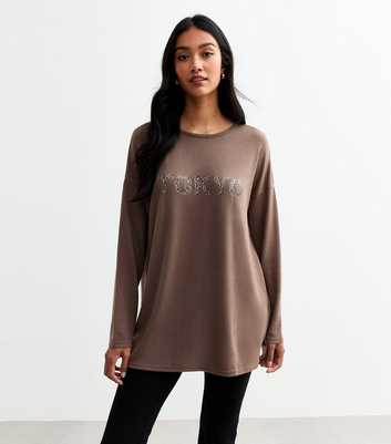 Brown Soft Touch Tokyo Long Sleeved Top 