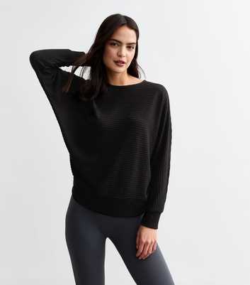 Black Soft Touch Batwing Sleeve Top 