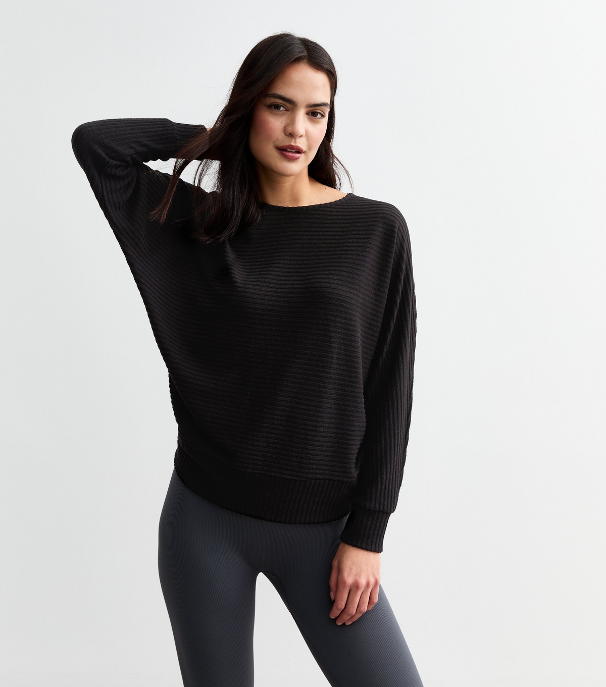 Women's Black Soft Touch Batwing Sleeve Top New Look
