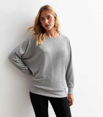 Grey Soft Touch Batwing Sleeve Top