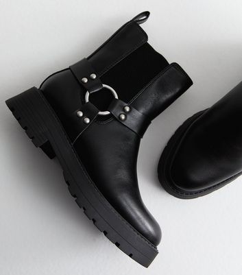 Maisie Biker Boots Otto Wide Fit Motorcycle Boots Wide Fit Black