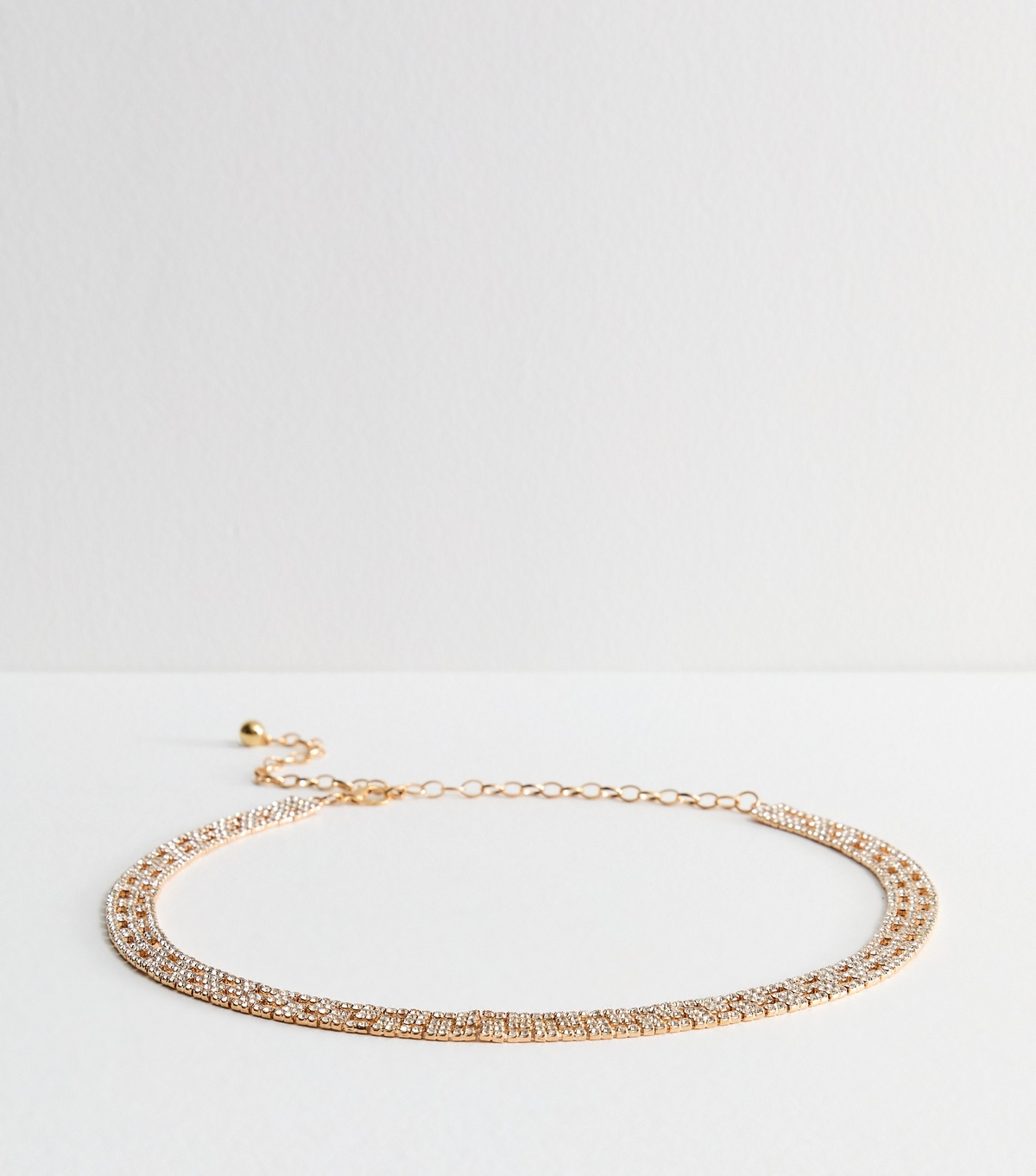 Gold Tone Diamanté Chain Belt New Look