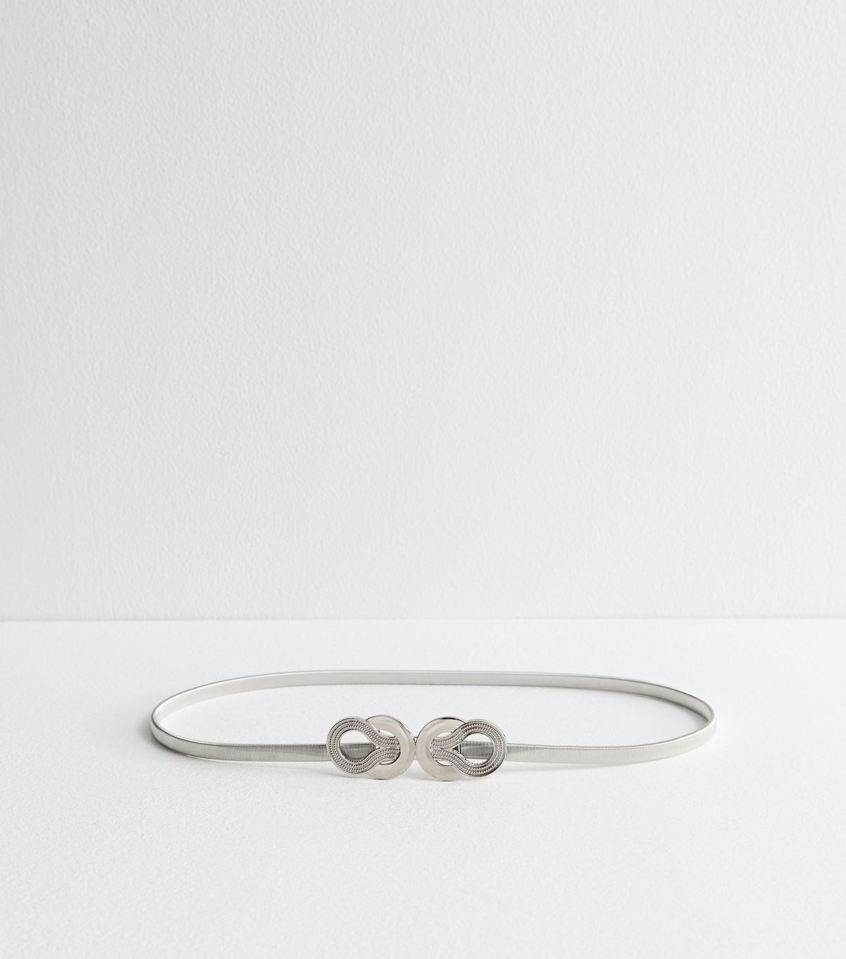 Silver Slinky Knot Buckle Belt New Look
