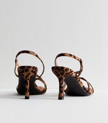 Cheetah print strappy heels best sale