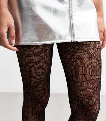 Black Halloween Fishnet Cobweb Tights