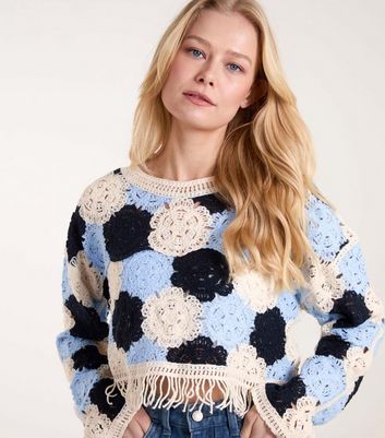 Blue Vanilla Pale Blue Floral Jumper New Look