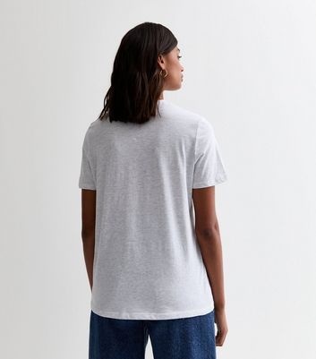 Light Grey Simplicite Paris Cotton-Blend T-Shirt New Look