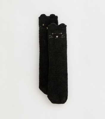 Black Cat Chenille Cosy Socks 