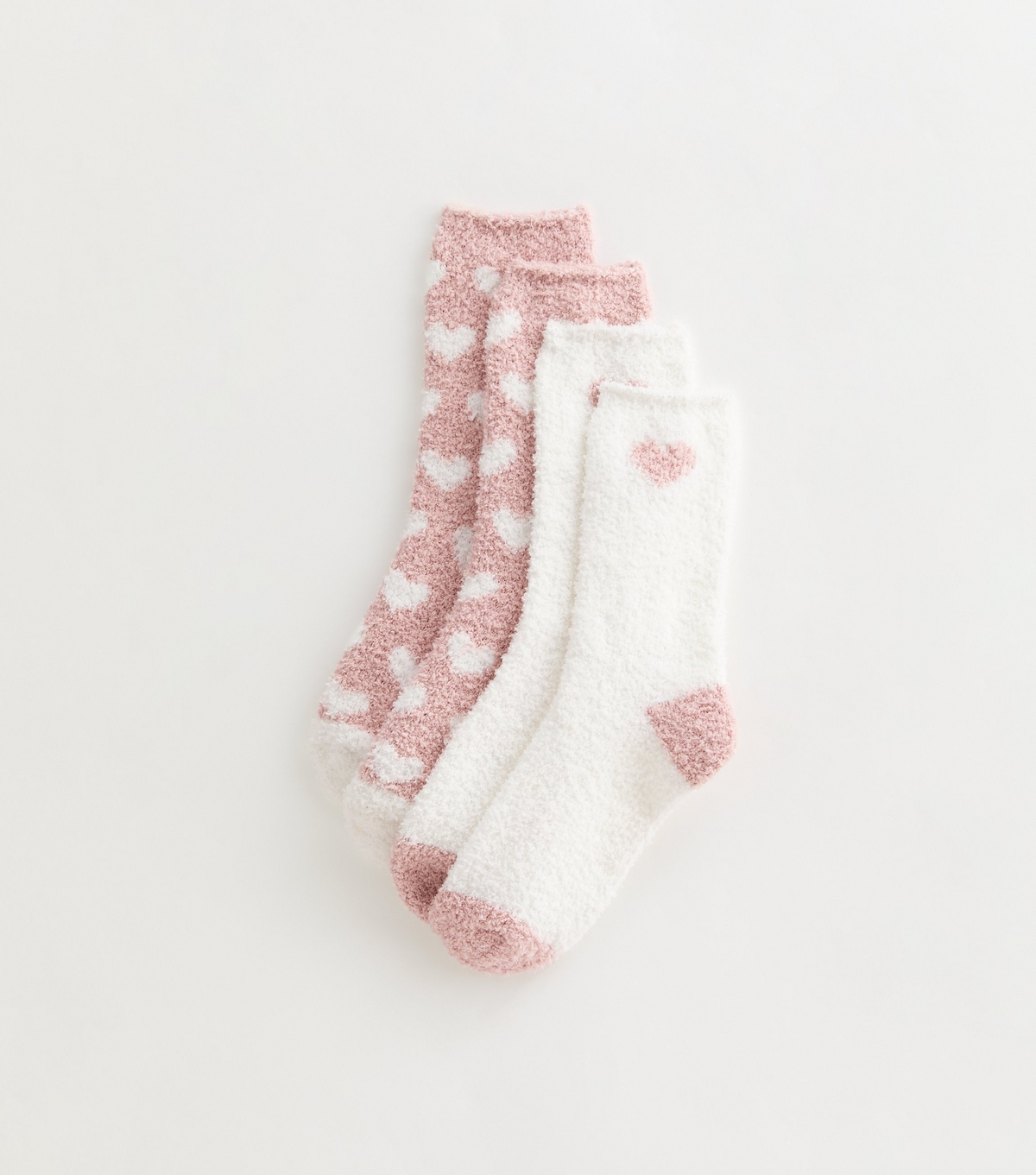 Pack of 2 Pink Heart Cosy Socks New Look