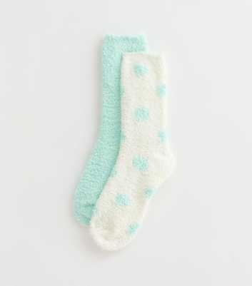 Pack of 2 Spot and Plain Cosy Socks