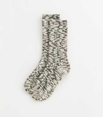 Grey Chunky Ribbed Knit Socks