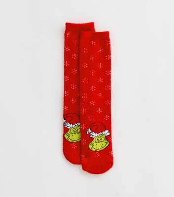 Red Christmas The Grinch Cosy Socks