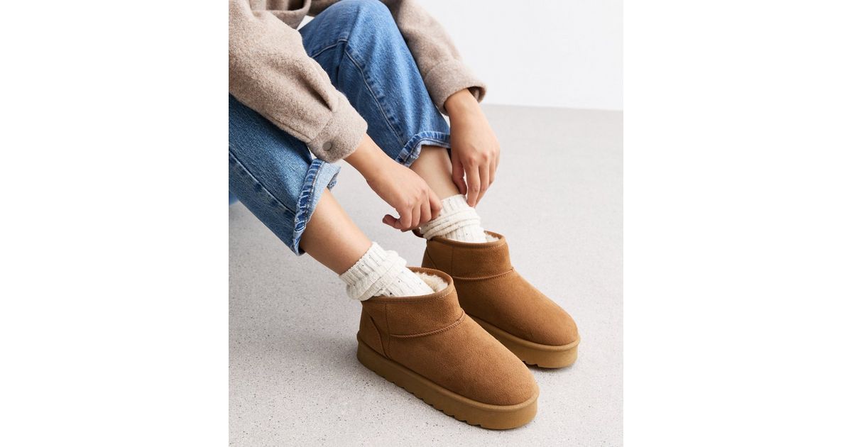 Faux Suede Chunky Heel Boots