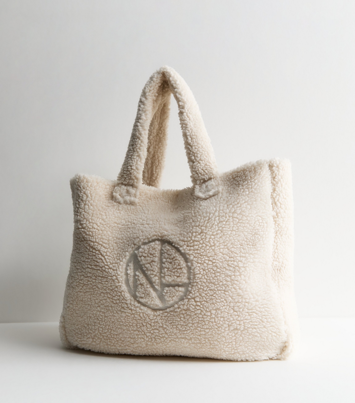 Cream Oversized Borg Tote Bag New Look