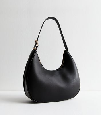 Black Buckled Shoulder Bag New Look