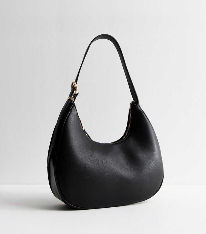 Black Buckled Shoulder Bag