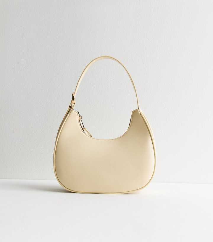 Cream Buckled Shoulder Bag