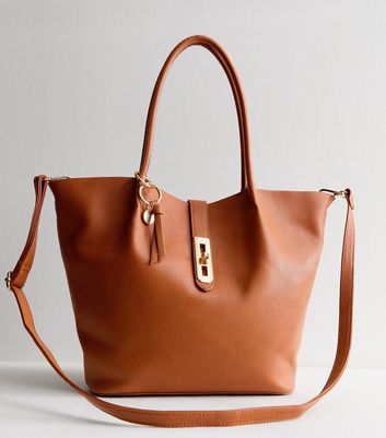 Tan Slouchy Double Strap Large Tote Bag New Look