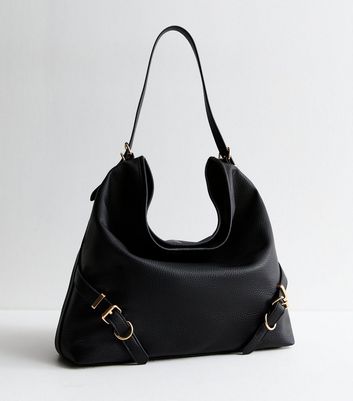 Black leather slouch bag online