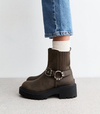 Biker boots buckle best sale