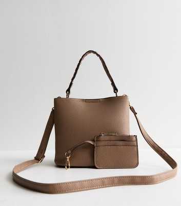 Mink Mini Bucket Cross Body Bag and Card Holder