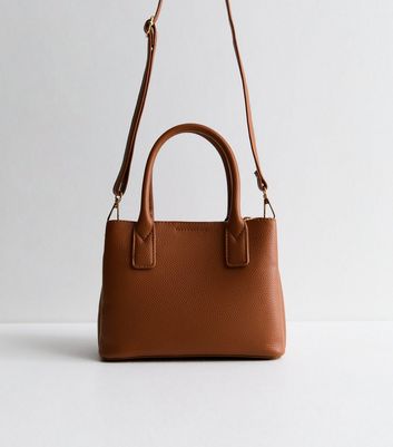 Tan Mini Top Handle Crossbody Bag