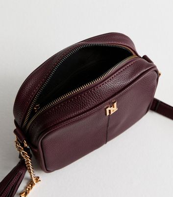 burgundy leather crossbody bag