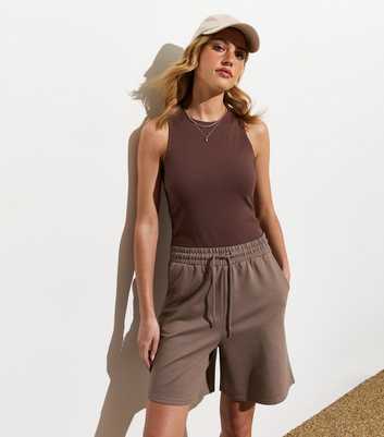 Light Brown Longline Shorts 