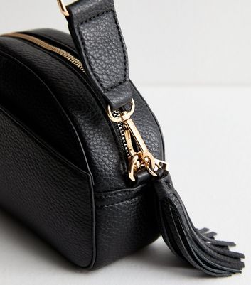 Black Logo Half Moon Crossbody Bag New Look