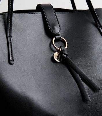 Black Leather Look Tote Bag New Look