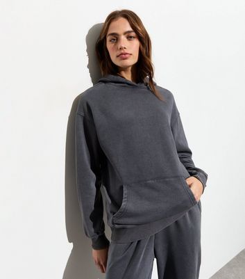 Acid Wash Fleece Pullover (Blue Grey)