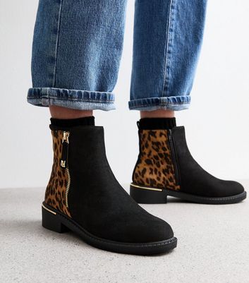 Ladies animal print boots best sale