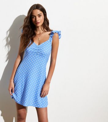 Crinkle Dress In Blue and White Check