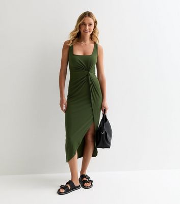 New look fashion ribbed midi dress