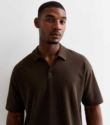 Brown Cotton Blend Polo Shirt