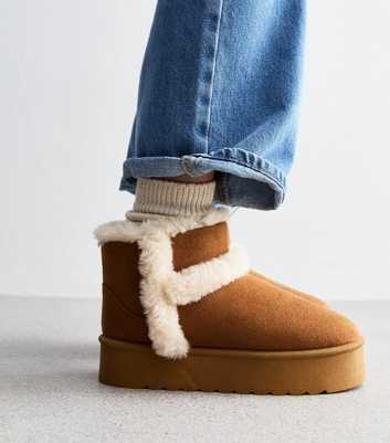 Tan Suedette Chunky Boots