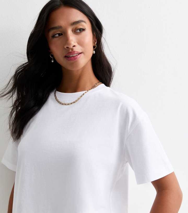 Petite White Cotton Boxy T-Shirt