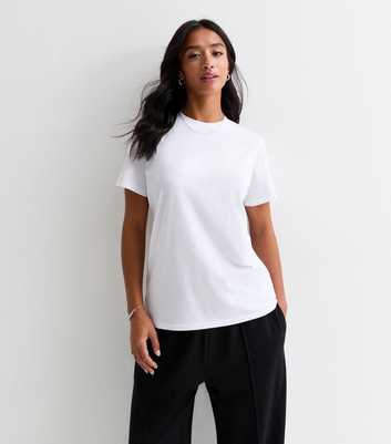 Petite White Stretch-Cotton T-Shirt