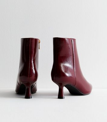 New look burgundy boots best sale