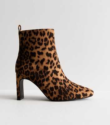 Stone Animal Print Heel Ankle Boots