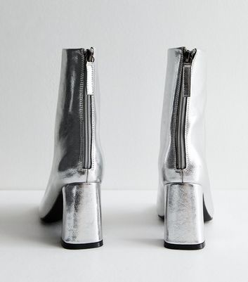 silver boots new look