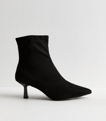 Black suede kitten heel boots online