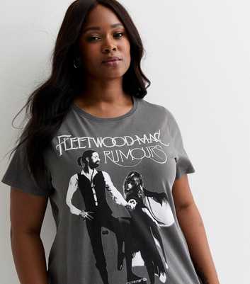 Curves Dark Grey Fleetwood Mac Rumours Oversized T-Shirt