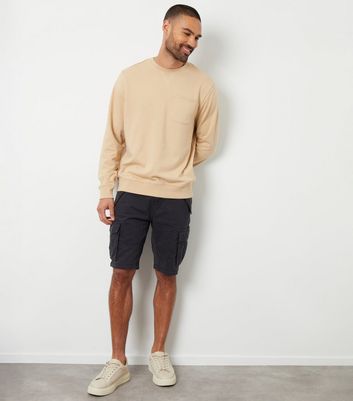 Men's Threadbare Stone Crew Neck Sweatshirt New Look