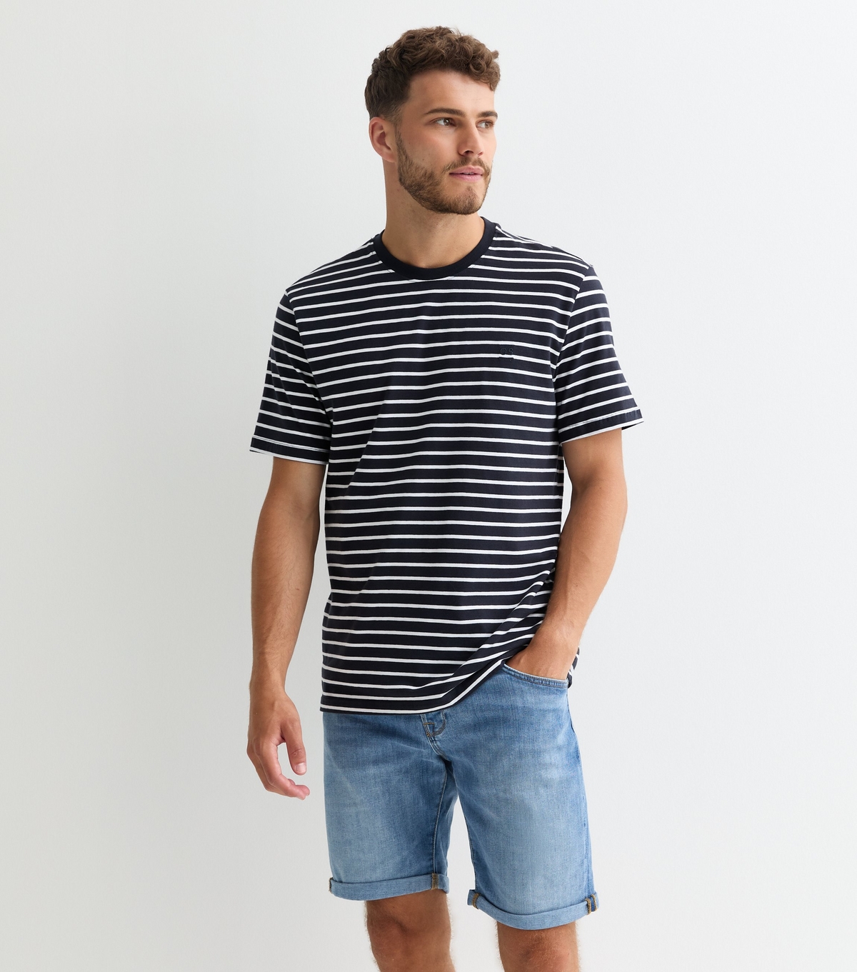 Men's Blue Denim Shorts Jack & Jones New Look