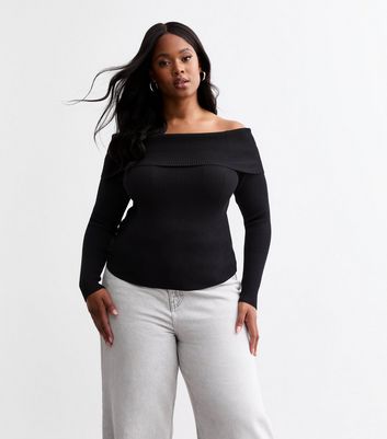 Black bardot jumper best sale